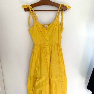 UO yellow midi dress